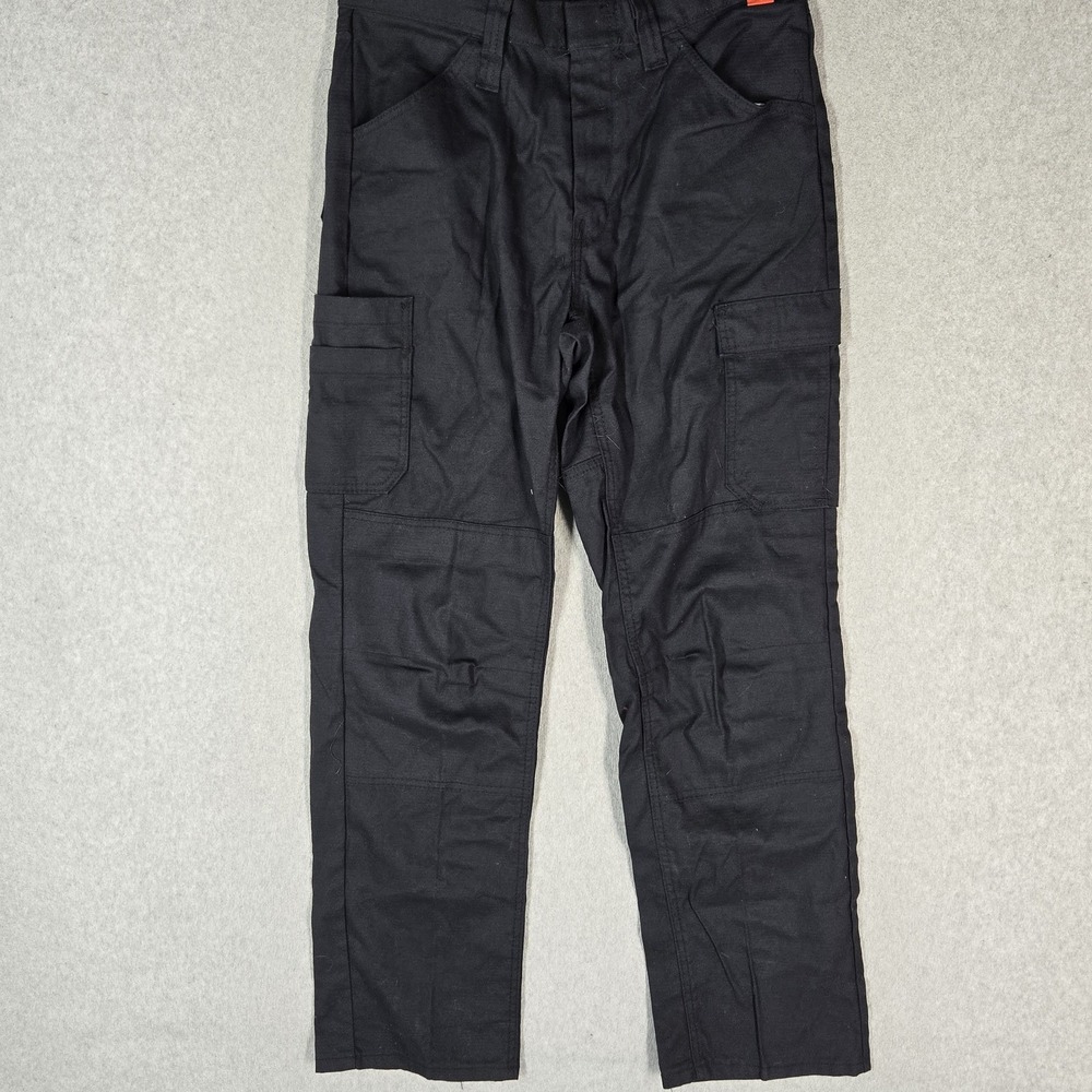 Bulwark FR Men Pants 32X32 Black Embroidered Cargo Work Pants Iq Series